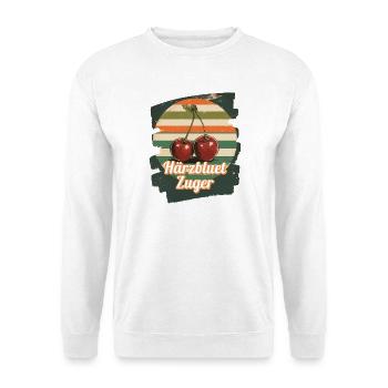 Härzbluetzuger Zuger Chriesi Kirschen Kanton Zug - Unisex Pullover - Weiß - Vorne