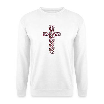 Heart Hearts Cross Crosses Crucifix - Unisex Sweatshirt - white - Front