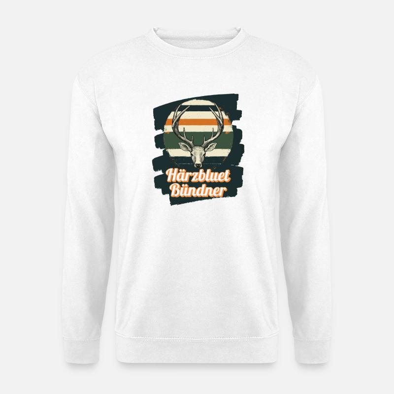 Härzbluetbündner Bündner Graubünden Schweiz - Unisex Pullover - Weiß