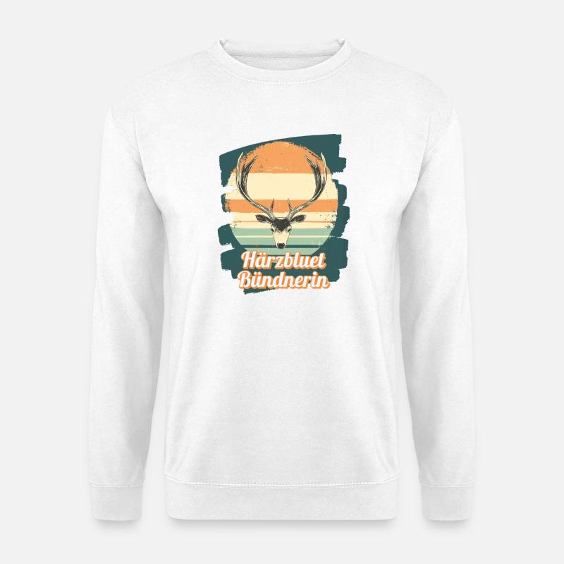 Härzbluetbündnerin Bündnerin Graubünden Schweiz - Unisex Pullover - Weiß