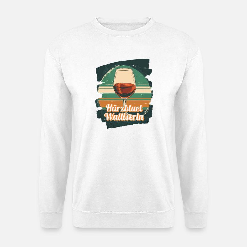 Härzbluetwalliserin Walliserin Wallis Schweiz - Unisex Pullover - Weiß