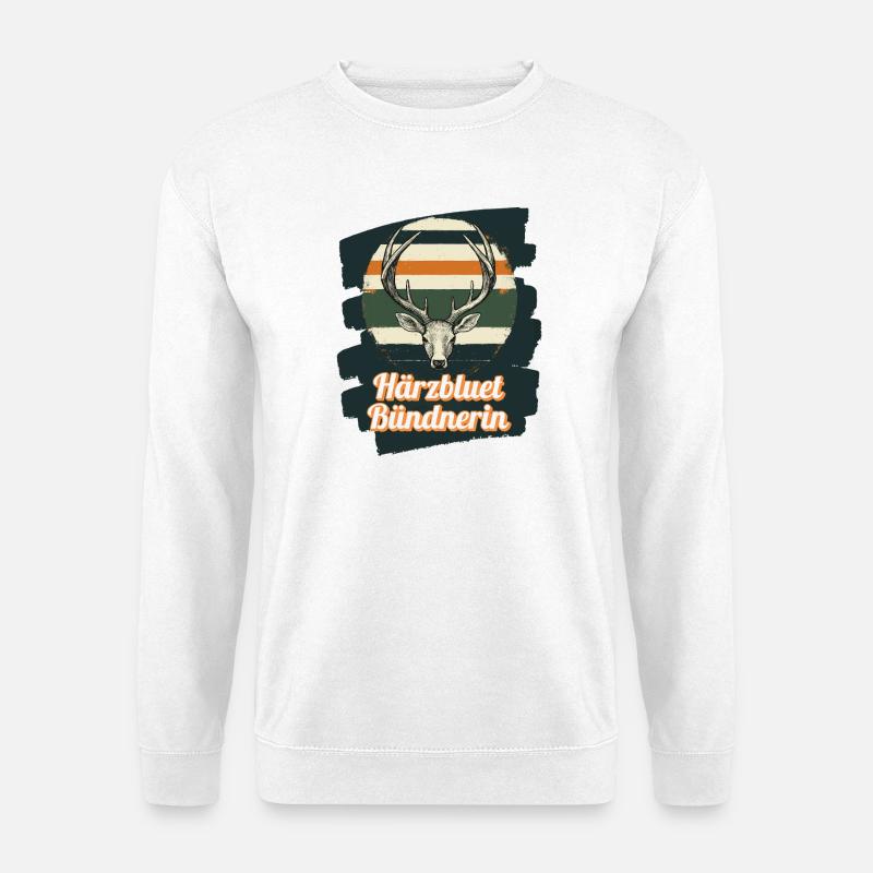 Härzbluetbündnerin Bündnerin Graubünden Schweiz - Unisex Pullover - Weiß
