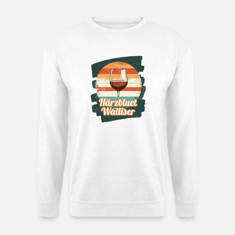Härzbluetwalliser Walliser Wallis Schweiz - Unisex Pullover - Weiß