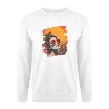 Sommer Retro - Unisex Pullover - Weiß - Vorne - Alina (178cm) & Michal (187cm)