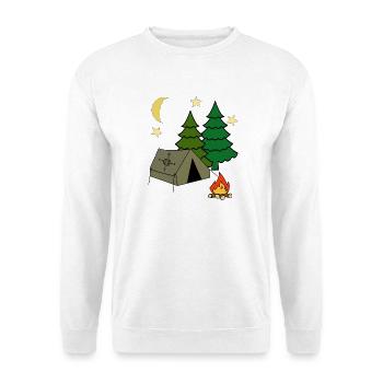 Tente Camping Aventure en plein air Camping Vacances en forêt - Sweat-shirt Unisexe - blanc - Devant