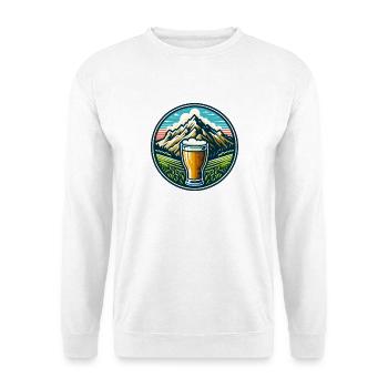 Mountain view with beer glass motif - Unisex Sweatshirt - white - Front