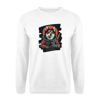 Husky Astronaut - Unisex Pullover - Weiß - Vorne