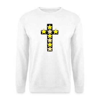Kreuz Sterne Stern Kreuze Kruzifix - Unisex Pullover - Weiß - Vorne