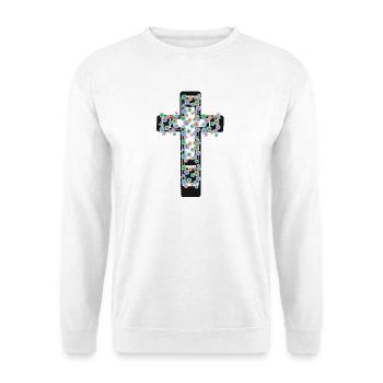 Kreuz Blumen Kreuze Kruzifix - Unisex Pullover - Weiß - Vorne
