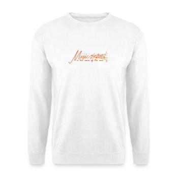 Musik ist die Stimme der Seele - Noten - Unisex Pullover - Weiß - Vorne