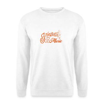 I Love Music Notes With Heart - Unisex Sweatshirt - white - Front