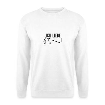 Ich liebe Eiscafe Musik Noten Notenschrift - Unisex Pullover - Weiß - Vorne