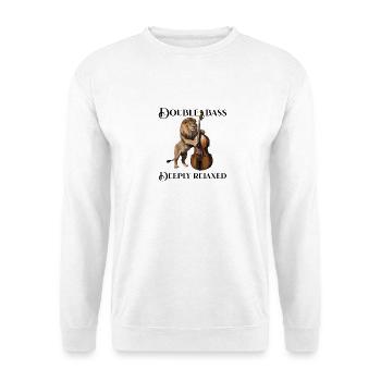 Contrebasse Musique Lion profondément détendue - Sweat-shirt Unisexe - blanc - Devant