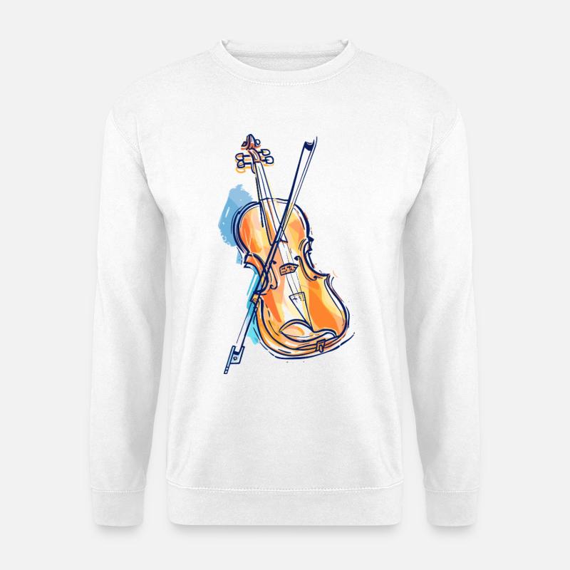 Geige Zeichnung - Unisex Pullover - Weiß