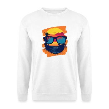Sonnenbrille Sommer Palmen - Unisex Pullover - Weiß - Vorne - Alina (178cm) & Michal (187cm)