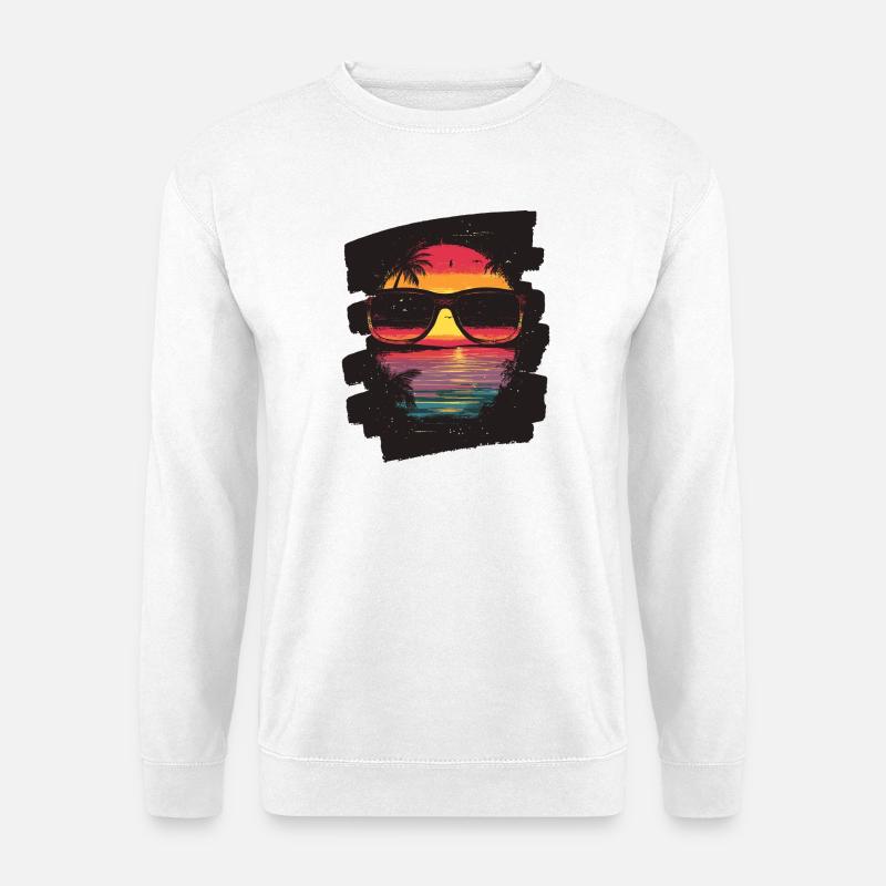 Sonnenbrille Sommer Palmen - Unisex Pullover - Weiß