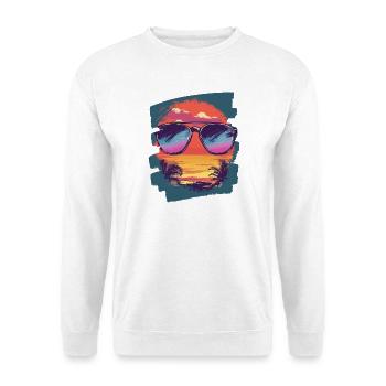 Lunettes de soleil Palmiers d’été - Sweat-shirt Unisexe - blanc - Devant