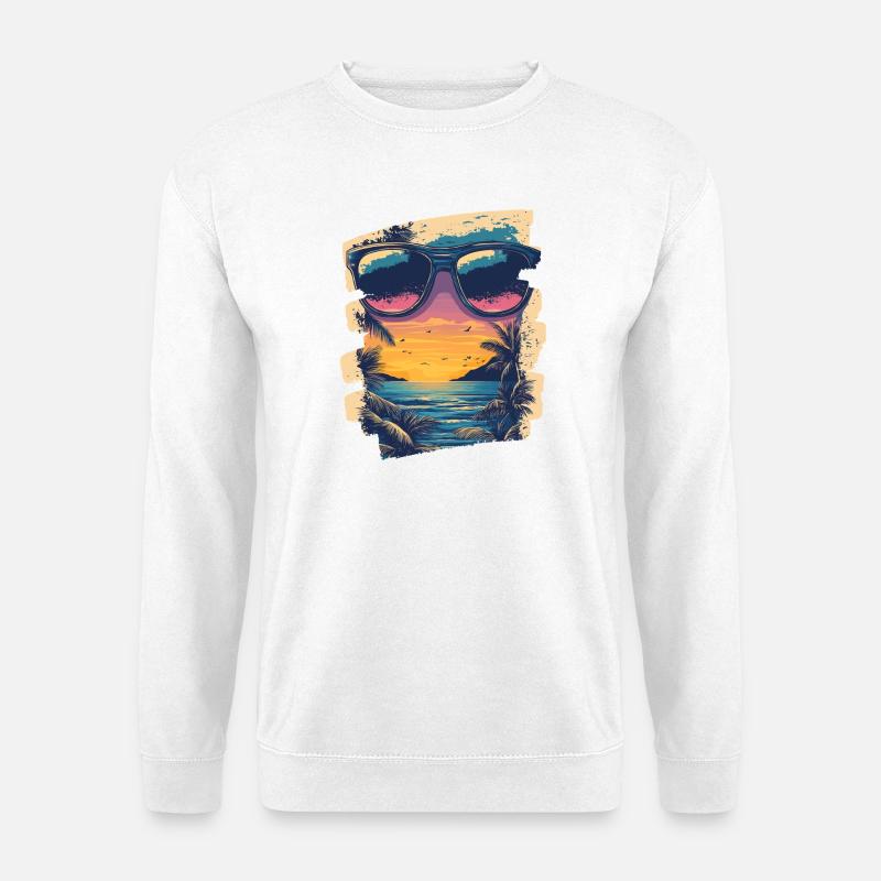 Sonnenbrille Sommer Palmen - Unisex Pullover - Weiß