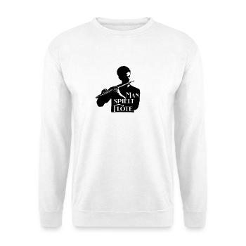 Man spielt Querflöte Musik für Flötisten - Unisex Pullover - Weiß - Vorne