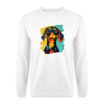 Teckel Dackel - Sweat-shirt Unisexe - blanc - Devant
