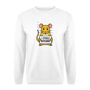Drôle de rat Bitcoin voleur d’argent numérique - Sweat-shirt Unisexe - blanc - Devant