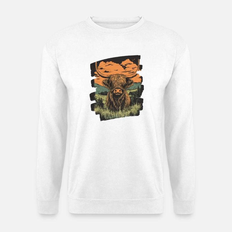 Schottisches Hochlandrind - Unisex Pullover - Weiß