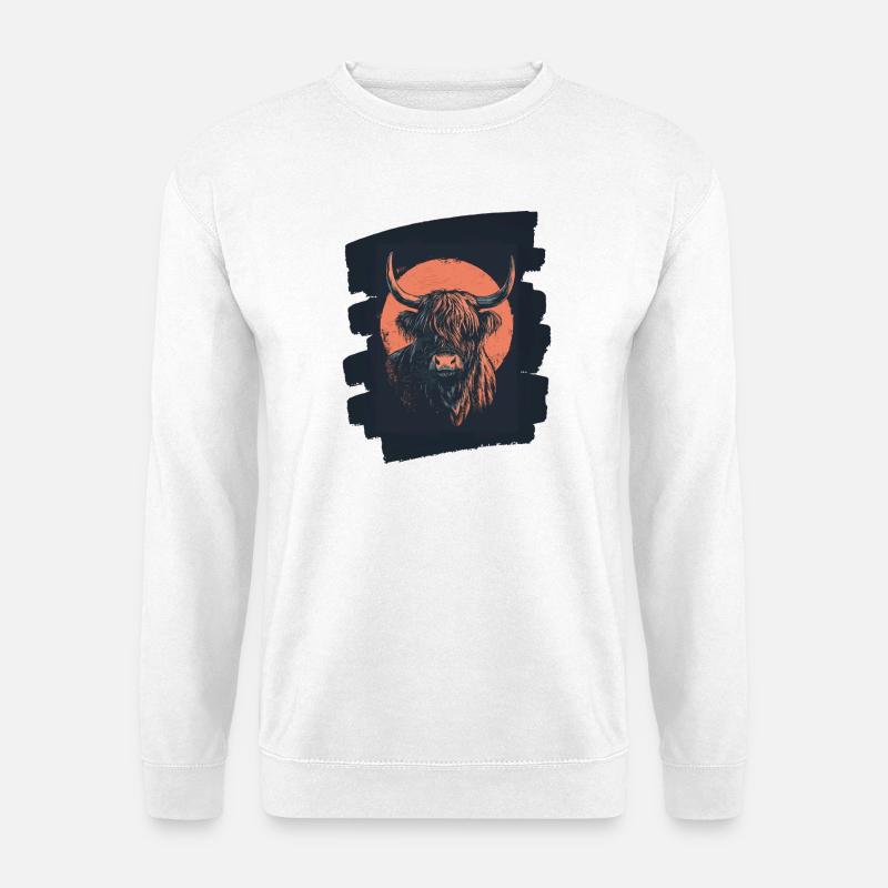 Schottisches Hochlandrind - Unisex Pullover - Weiß