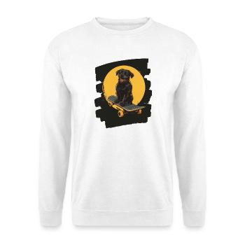 Chien Labrador sur planche à roulettes - Sweat-shirt Unisexe - blanc - Devant