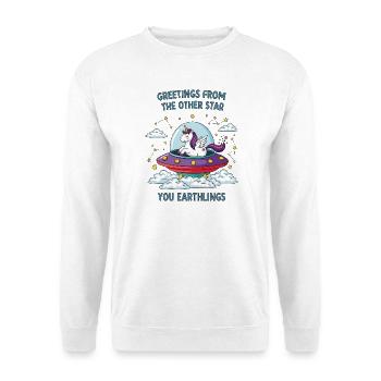 Licorne vue de l’espace - Sweat-shirt Unisexe - blanc - Devant
