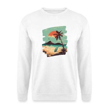 Plage Palmiers Soleil Été - Sweat-shirt Unisexe - blanc - Devant