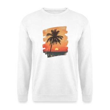 palmier coucher de soleil soleil d’été - Sweat-shirt Unisexe - blanc - Devant