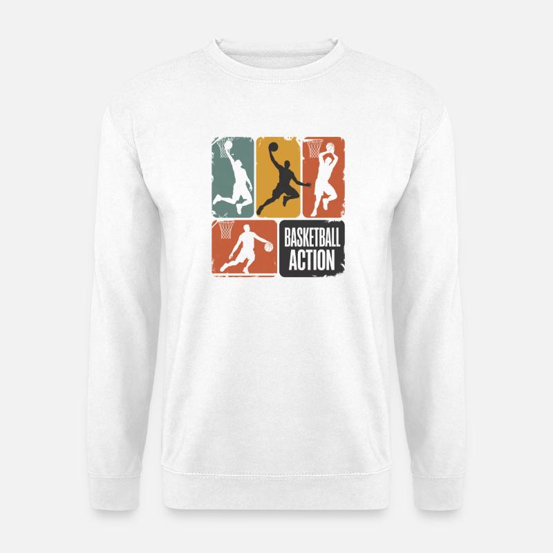 Basketball-Action - Unisex Pullover - Weiß
