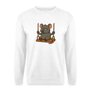 Mürrische Maus Ratte Schaukeln Genervt Angry - Unisex Pullover - Weiß - Vorne