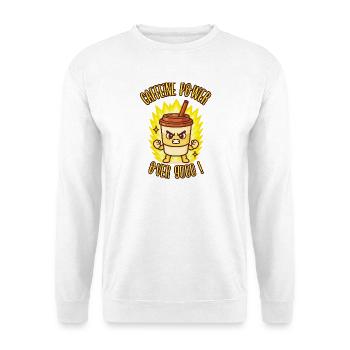 KOFFEIN POWER ÜBER 9000! - Kawaii-Manga-Humor - Unisex Pullover - Weiß - Vorne
