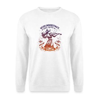 Ermächtigende Geigerin Illustration - Unisex Pullover - Weiß - Vorne