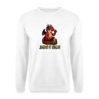 Ham is Dragon - Geek Humor / Gamer / RPG - Unisex Pullover - Weiß - Vorne
