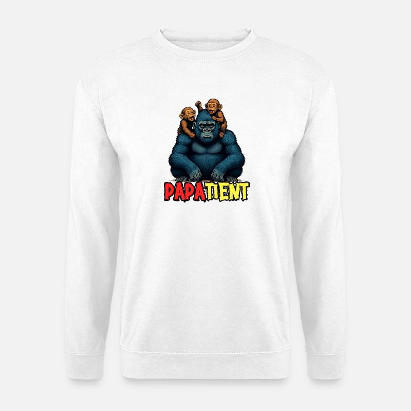 PAPATIENT - Humor Papa - Lustige Tiere - Unisex Pullover - Weiß