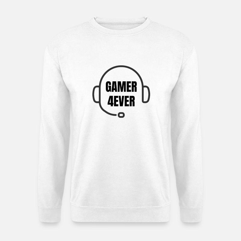 Gamer 4ever – Minimalistisches Gaming-Headset - Unisex Pullover - Weiß