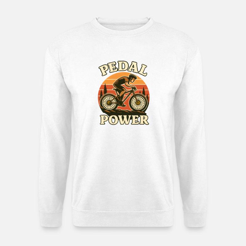 Pedalkraft Fahrrad Radfahrer Retro - Unisex Pullover - Weiß