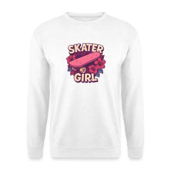 Skater Girl Skateboarden - Unisex Pullover - Weiß - Vorne
