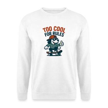 Skater Hund - Unisex Pullover - Weiß - Vorne