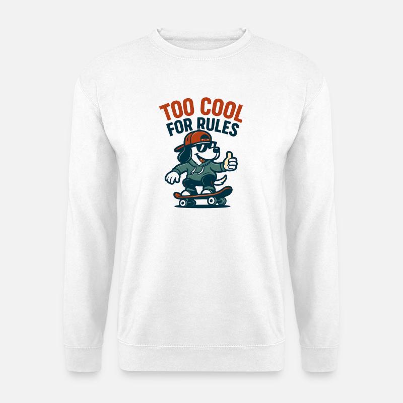 Skater Hund - Unisex Pullover - Weiß