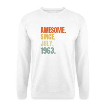 Vintage Juli 1963 Druck Design - Unisex Pullover - Weiß - Vorne - Alina (178cm) & Michal (187cm)