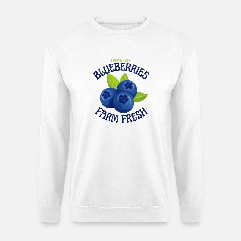Heidelbeeren vom Bauernhof frisch - Unisex Pullover - Weiß