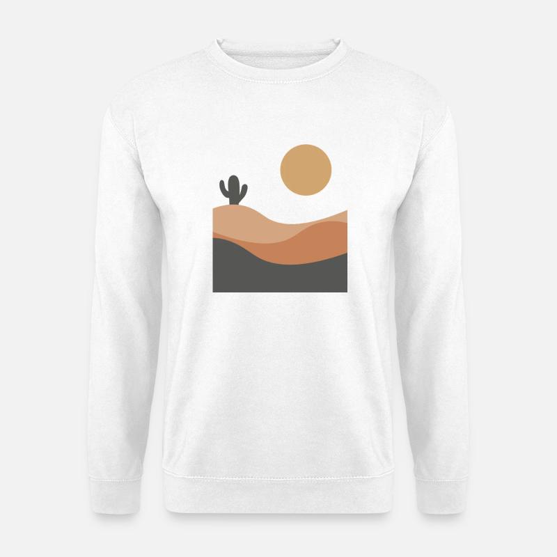 Minimalistische Wüstenlandschaft - Unisex Pullover - Weiß