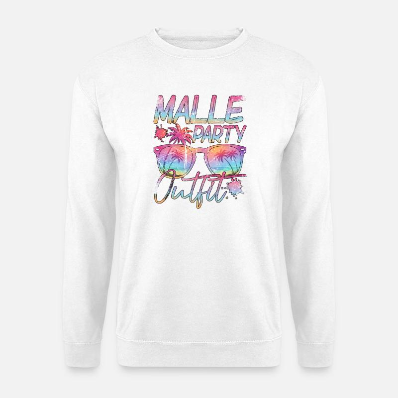 Malle Party Outfit Sonnenbrille - Unisex Pullover - Weiß