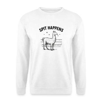 Lustiges Alpaka - Unisex Pullover - Weiß - Vorne