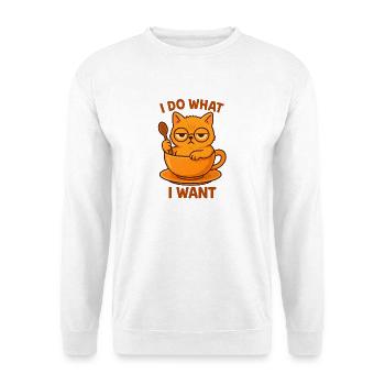 Katze in Teetasse - Unisex Pullover - Weiß - Vorne