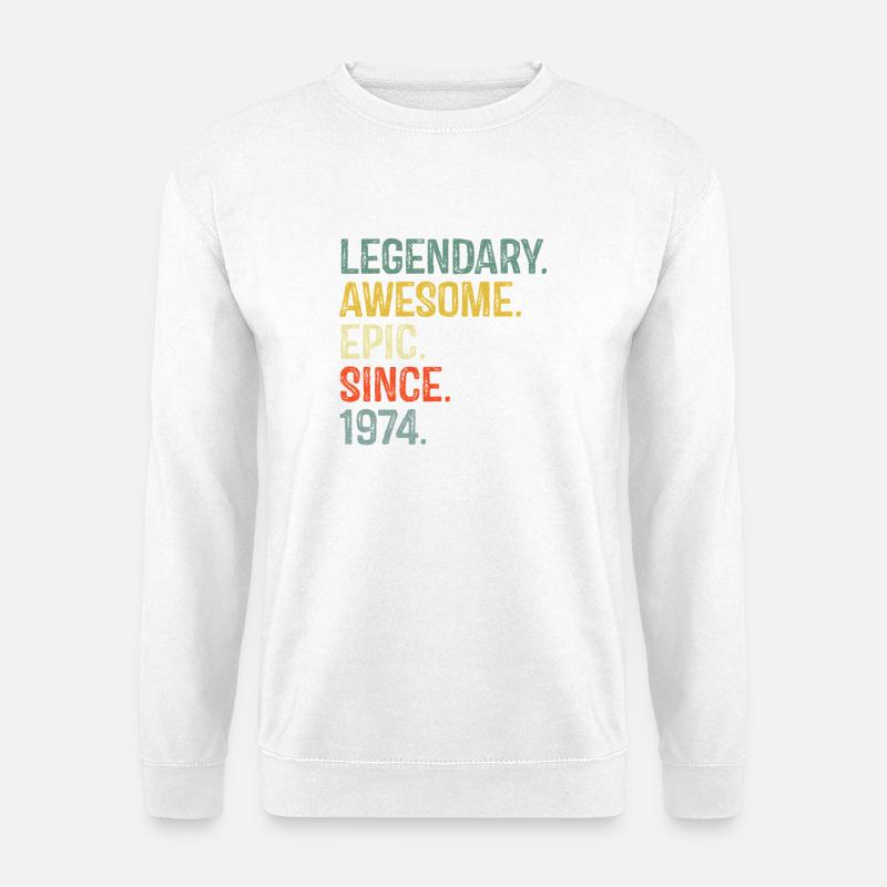 1974 Nostalgisches episches Typografie-Design - Unisex Pullover - Weiß