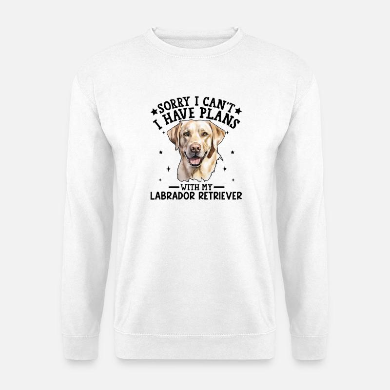 Lebhafte Labrador-Porträtillustration - Unisex Pullover - Weiß